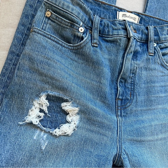 Madewell Classic Straight Raw Step Hem Jeans in Corrie Wash - Picture 8 of 12